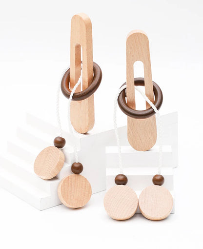Kongming Luban Lock - Wooden Ring Escape Puzzle Game Intelligence Toy