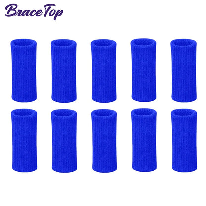 Compression Finger Sleeves - 10 Pack Nylon Support Protector for Basketball, Volleyball, Golf & Sports (4cm)