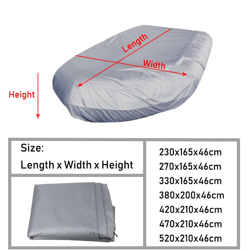 Inflatable Boat Cover - V-Shape Waterproof Dustproof UV-Resistant Protection for Dinghies, Fishing Boats, and Kayaks