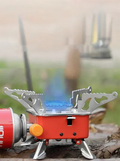 Compact Portable Gas Stove - Foldable Camping Burner - Windproof Outdoor Stove for Backpacking, Hiking, Picnic & BBQ