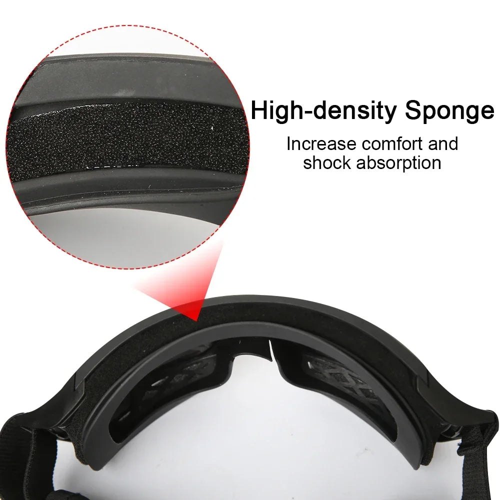 Tactical Airsoft Goggles - 3 Interchangeable Lens - Windproof Dustproof Protection for Shooting, Motocross, Motorcycle & Mountaineering
