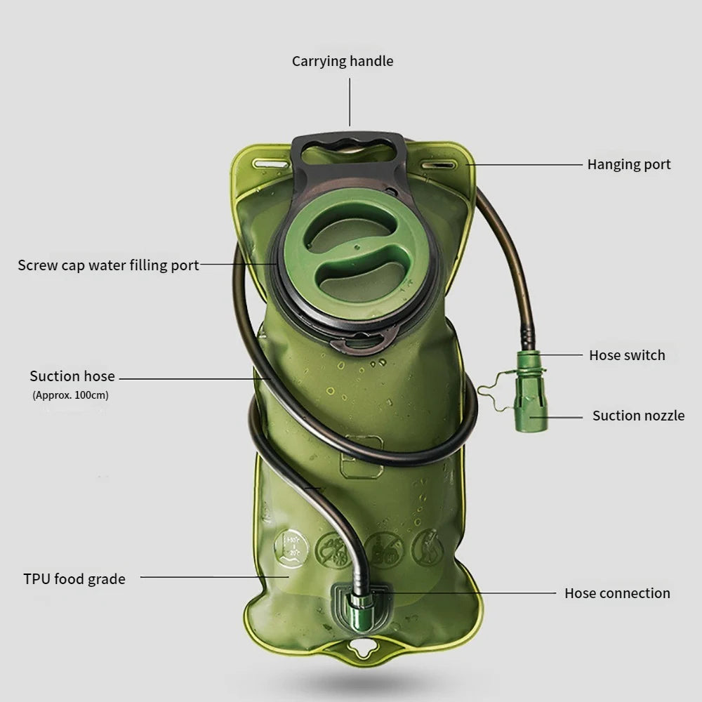 2L EVA Hydration Backpack - Large Capacity Water Reservoir for Running & Cycling