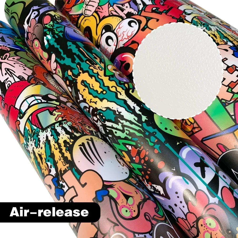 Waterproof PVC Graffiti Vinyl Wrap Film - Cartoon Camouflage Decal Sticker for Cars, Bicycles, Skateboards & Auto Accessories