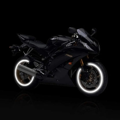 Reflective Wheel Rim Stripe Decals - 16-Piece Set for 17-19" Motorcycle, Car & Bicycle Wheels - Night Safety Stickers