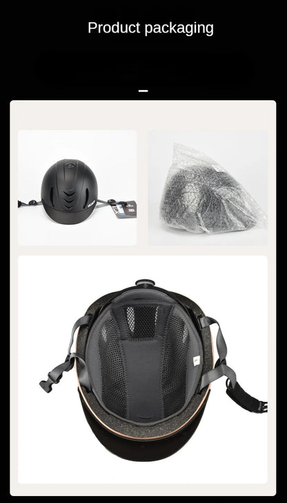 Adjustable Equestrian Riding Helmet - UltraLight Safety Hat with Removable Brim for Adults & Children (50-61cm)