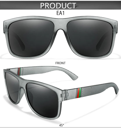 Men's Vintage Large Frame Square Polarized Sunglasses - UV400 Protection for Fishing, Driving, Cycling & Running