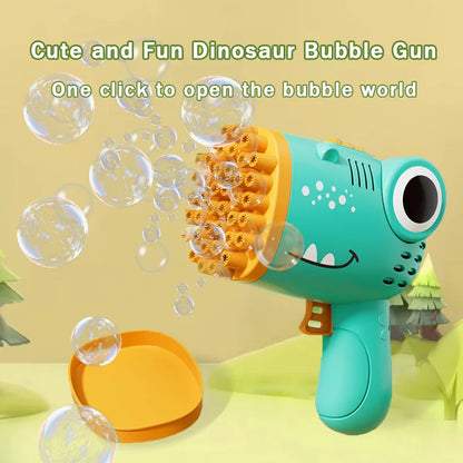 40-Hole Dinosaur Bubble Machine - Electric Bubble Gun for Outdoor Fun