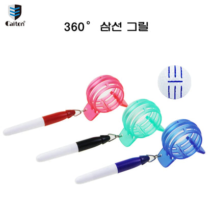 Precision Golf Ball Line Marker Tool - Golf Ball Marking Stencils with Color Markers & Alignment Accessories