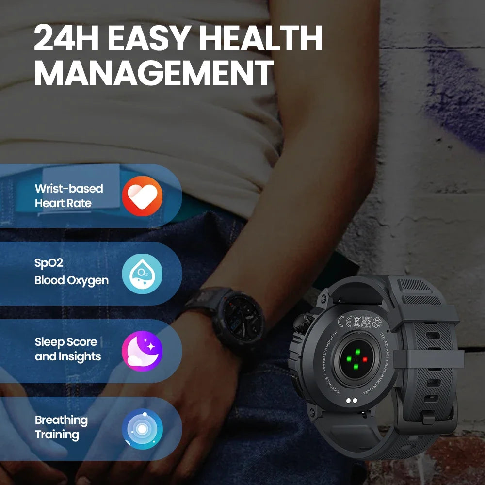Zeblaze Ares 3 Plus Smartwatch - 1.43" AMOLED Display with Voice Calling & 3D Health Tracking