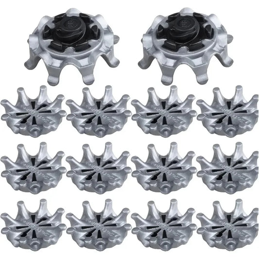 Golf Shoe Spikes Replacement Set - 14pcs Screw-In Cleats for Outdoor Training (Grey/Black)