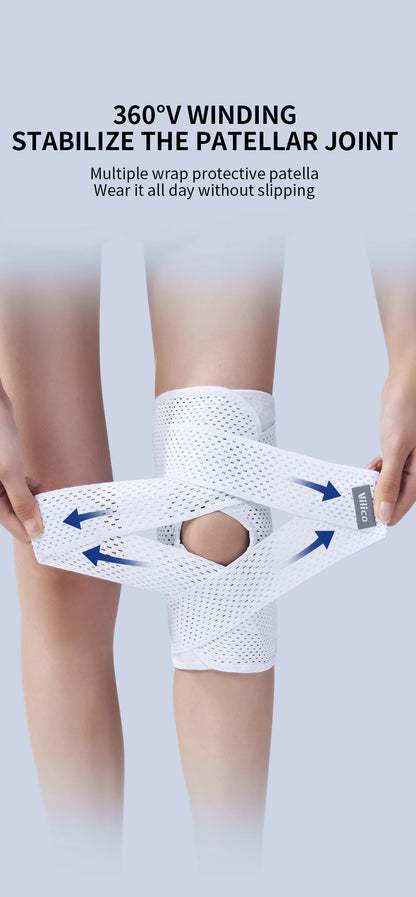 Pressurized Elastic Knee Support - Nylon Compression Knee Brace for Arthritis, Joint Protection & Sports (Men & Women)