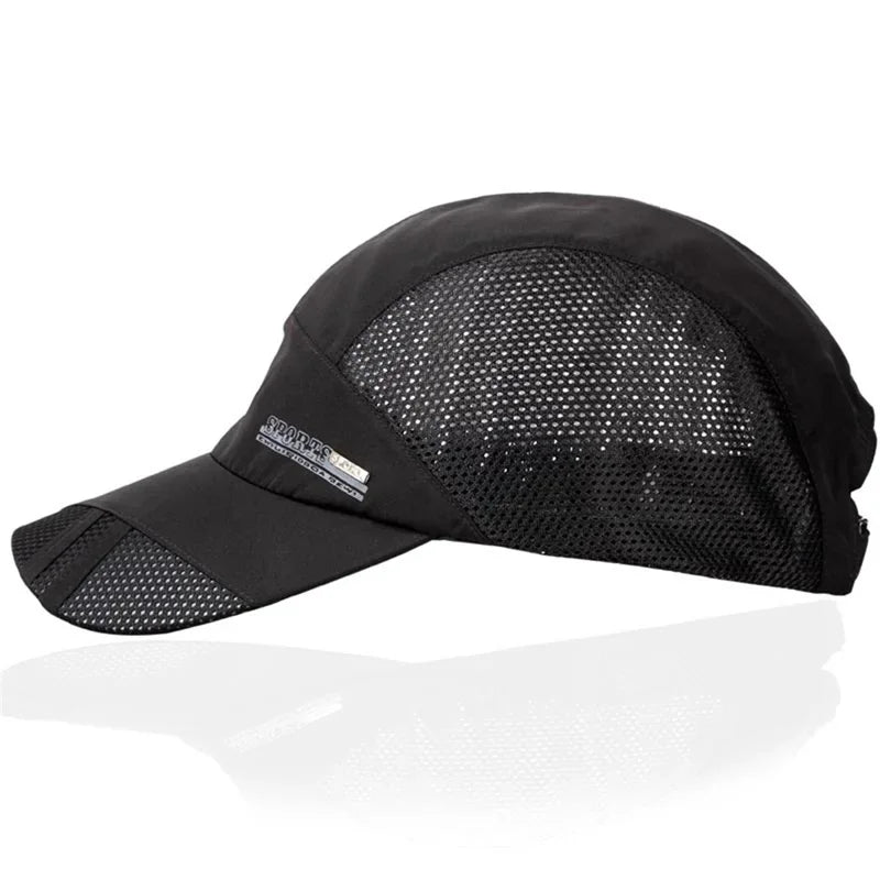 Quick-Dry Mesh Running Cap - Adjustable Breathable Baseball Visor for Outdoor Sports