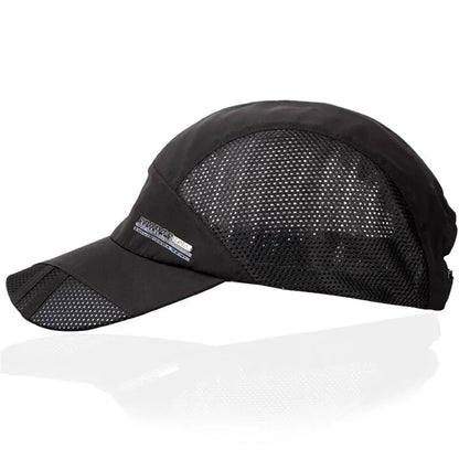 Quick-Dry Mesh Running Cap - Adjustable Breathable Baseball Visor for Outdoor Sports