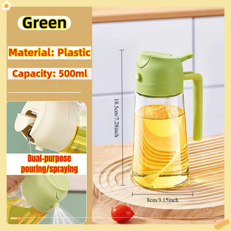 Multi-Size Oil Spray Bottle Set (200ml/300ml/500ml) - BBQ Cooking Olive Oil Sprayer for Kitchen Baking, Empty Refillable Vinegar Bottle with Oil Brush