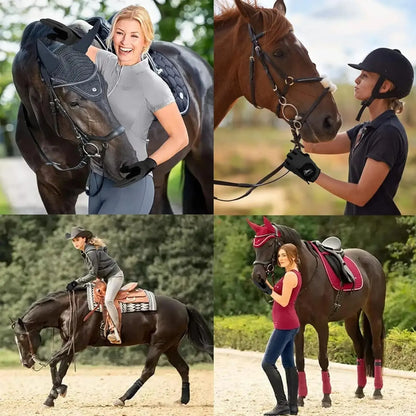 Women's Equestrian Riding Gloves - Breathable Mesh, Lightweight, Comfortable Grip, All-Weather Color Pack