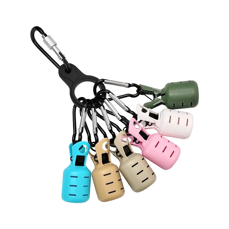 Squid Jig Bait Protector Kit - 6pcs Webfoot Octopus Egi Hook Covers with Carabiner for Cuttlefish Umbrella Lure Fishing Tackle