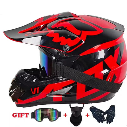 Youth Motocross Full Face Helmet - Kids Off-Road Safety Helmet with DOT Protection