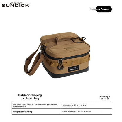 Premium 900D Waterproof Thermal Picnic Cooler Bag - Large Camping Travel Organizer for BBQ & Outdoor Family Activities