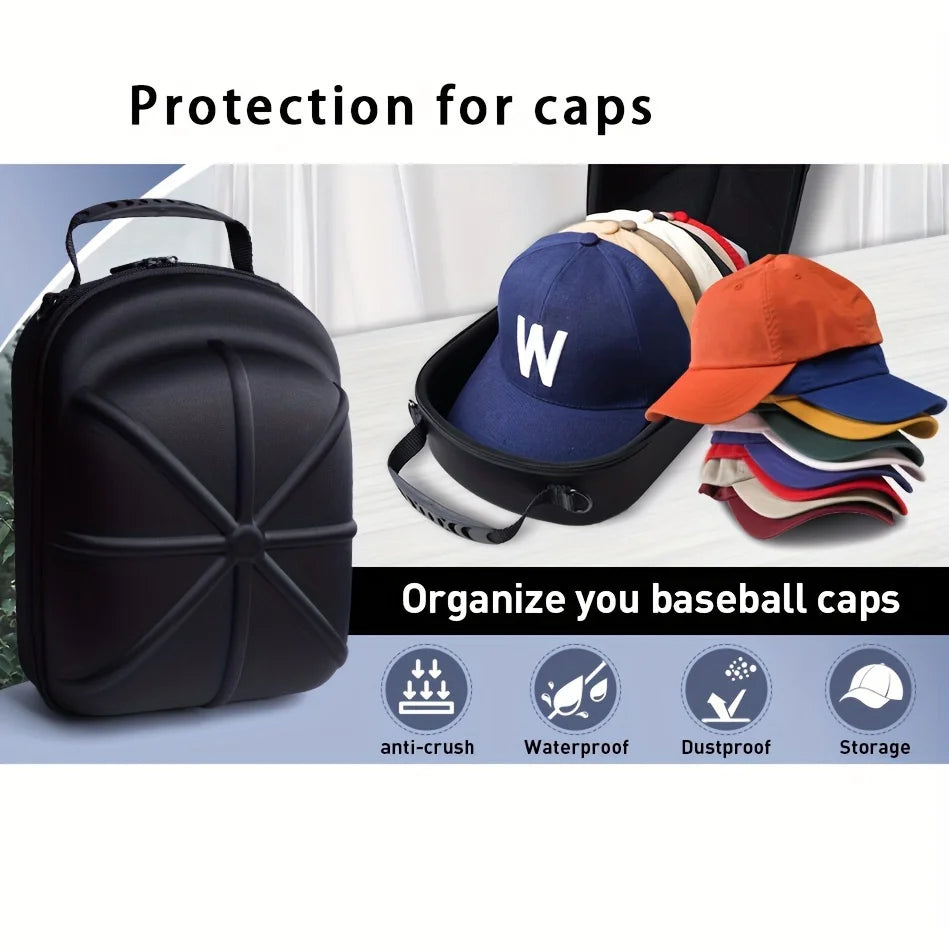 Baseball Cap Travel Case EVA Storage Carrier Bag Hat Protector Box for Travel Display Organization