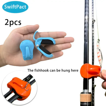 2-Piece Fishing Rod Clip Holder - 2pcs Quick-Attach Tool-Free 1-Hand Secure Grip Tackle Organizer for Freshwater Rods