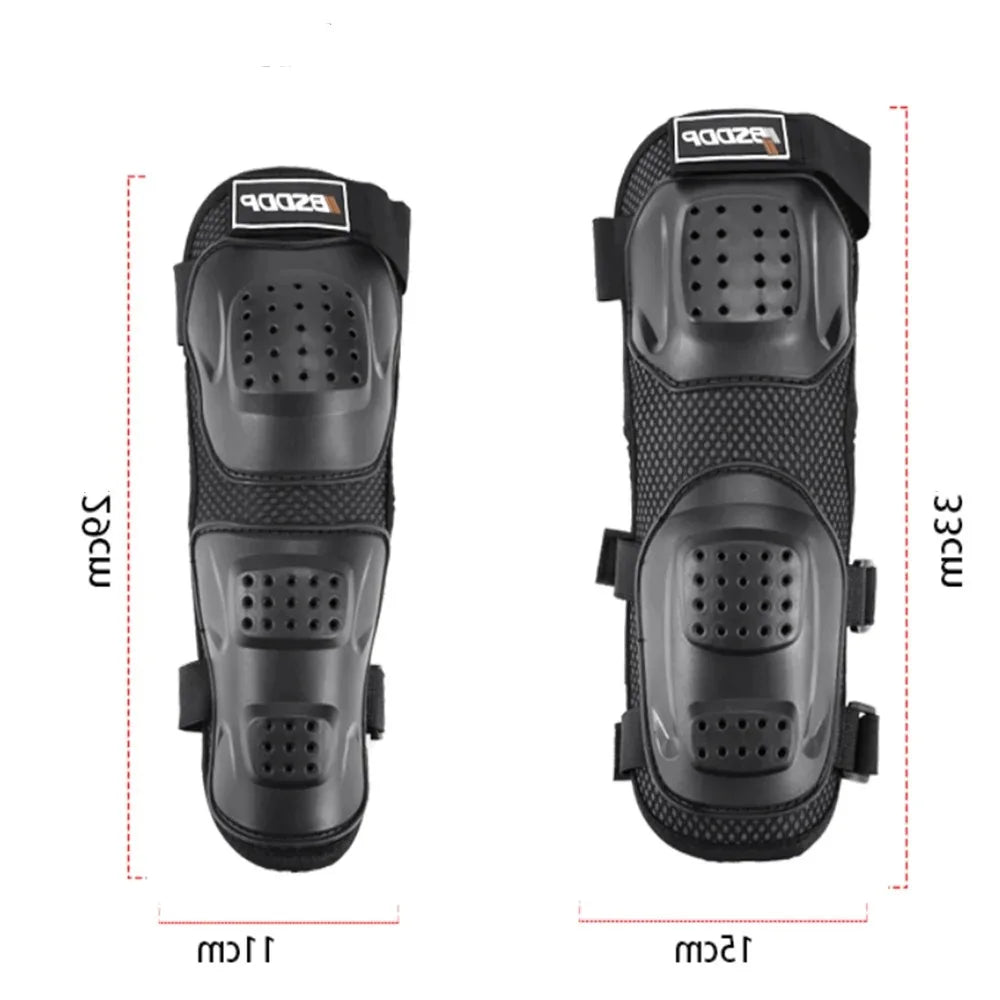 Motorcycle Knee and Elbow Pads - 4-Piece Breathable Racing Protection Set for Off-Road and Outdoor Sports