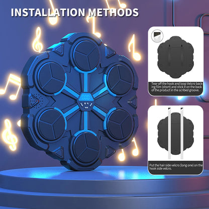 Smart Music Boxing Trainer - Wall-Mounted Electronic Strike Target for Home Indoor Training & Reaction Development