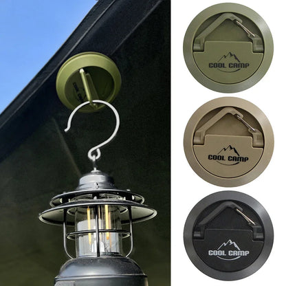Multi-Purpose Magnetic Camping Hook - Portable Tent Ceiling Clamp with Suction Cup for Outdoor Rope & Lamp Storage
