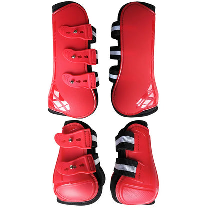 Adjustable Horse Leg Boots (4-Piece Set) - Front & Hind Tendon Protection with PU Shell and Neoprene