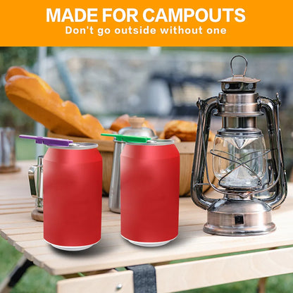 Portable Can & Bottle Opener Set - Reusable Easy Pop-Top Opener with Resealable Lid for Camping & Outdoor