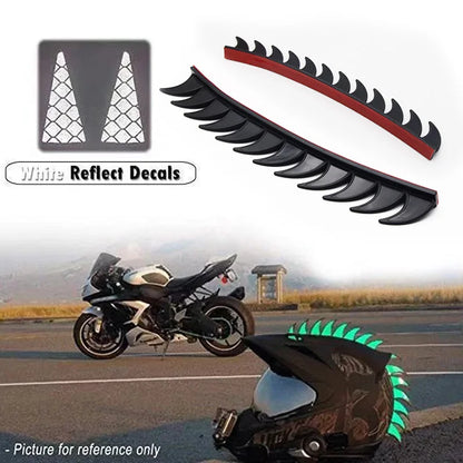 Reflective Rubber Helmet Mohawk Spikes - 5 Colors for Dirt Bike, Motocross & Motorcycle Helmets
