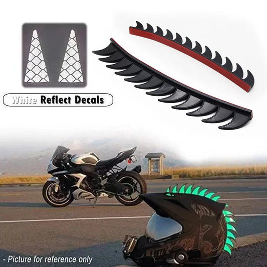 Reflective Rubber Helmet Mohawk Spikes - 5 Colors for Dirt Bike, Motocross & Motorcycle Helmets