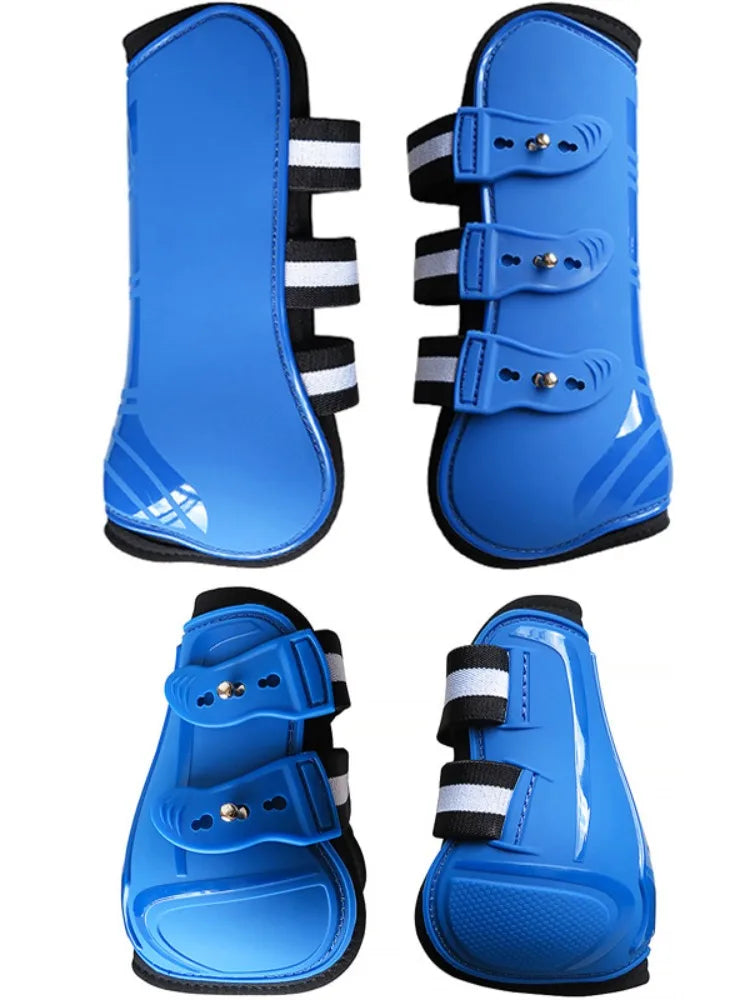 Adjustable Horse Leg Boots (4-Piece Set) - Front & Hind Tendon Protection with PU Shell and Neoprene