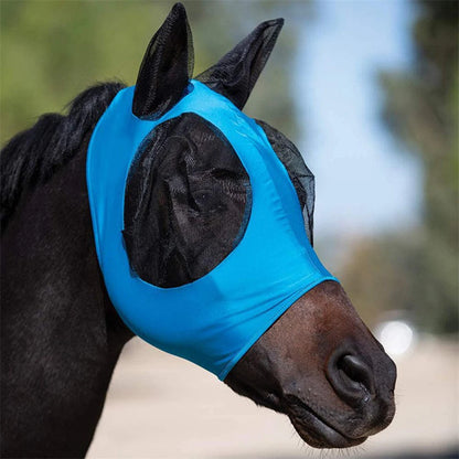 Breathable Mesh Horse Fly Mask - Anti-Mosquito Knitted Equestrian Protection