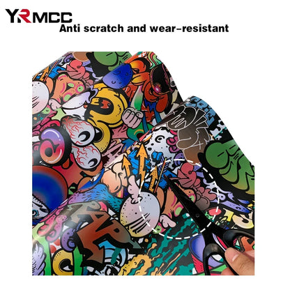 Waterproof PVC Graffiti Vinyl Wrap Film - Cartoon Camouflage Decal Sticker for Cars, Bicycles, Skateboards & Auto Accessories