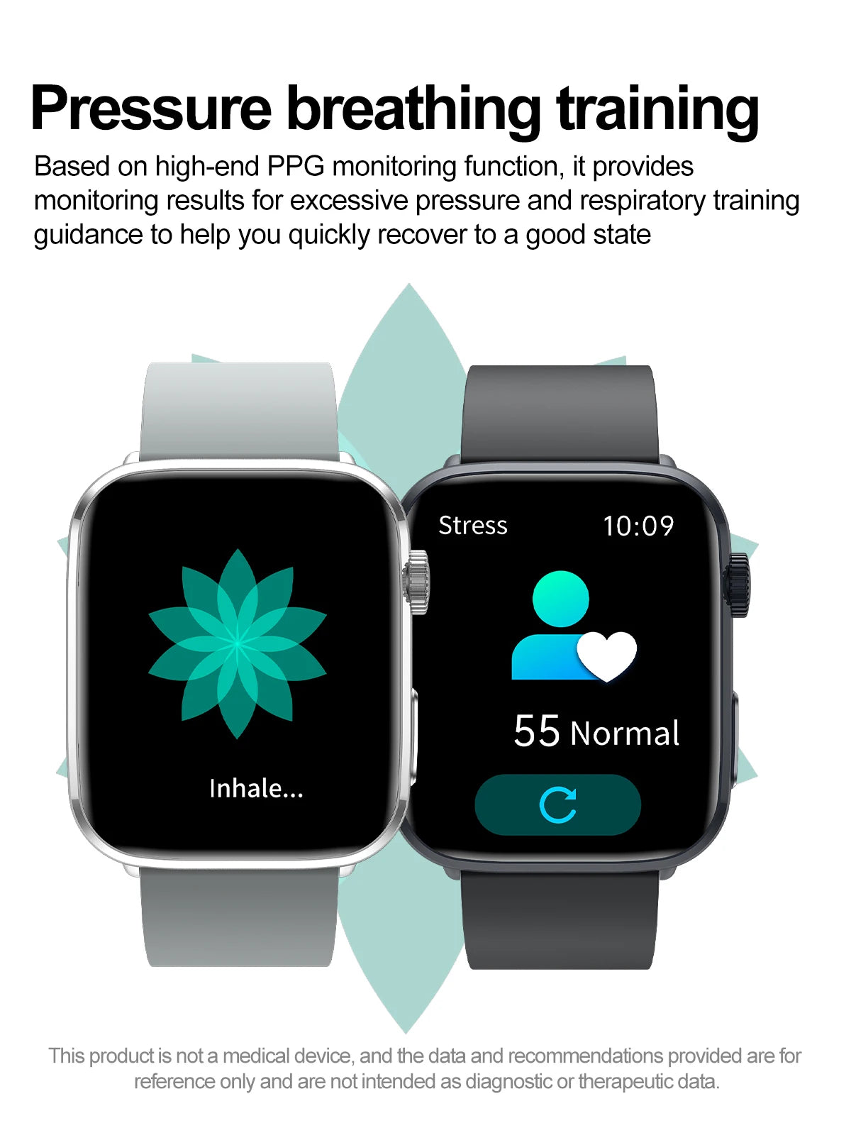 AI Smart Health Watch - HRV+PPG Blood Pressure & Heart Rate Monitor with IP68 Waterproof & NFC