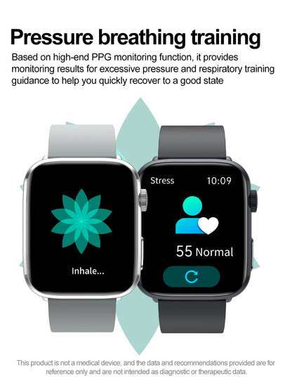 AI Smart Health Watch - HRV+PPG Blood Pressure & Heart Rate Monitor with IP68 Waterproof & NFC