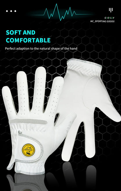 Men's Golf Glove - Soft Breathable Fabric with Magnetic Ball Marker, Comfortable Fit, Replaceable Marker for Golfers (1 Piece)
