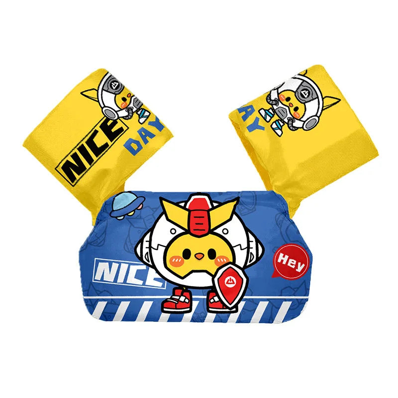 Adjustable Baby Swimming Life Jacket - Cartoon Foam Arm Sleeves with Safety Float Ring for Pool Training
