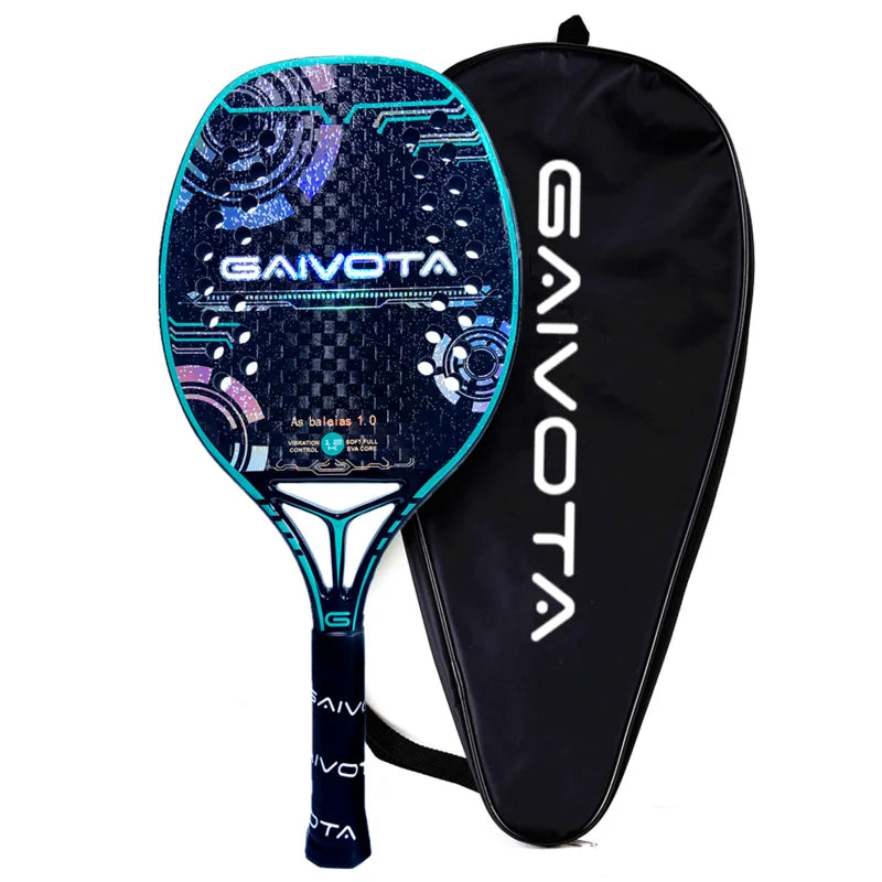 Professional Beach Tennis Racquet 12K Carbon Fiber - Rough Surface with Backpack