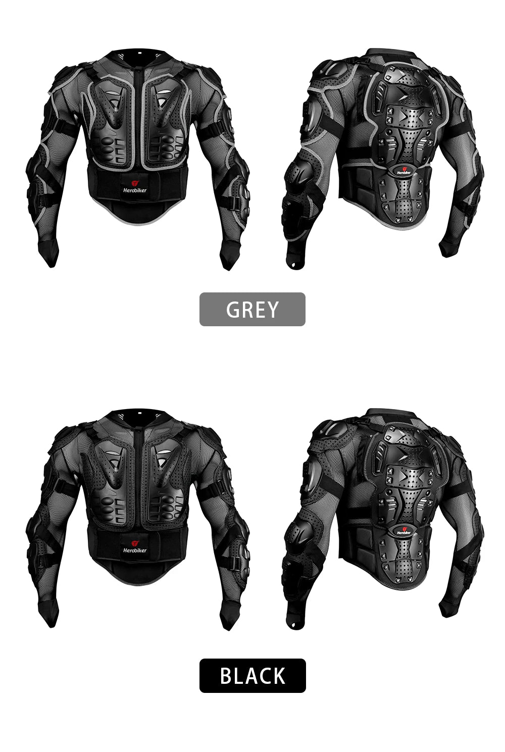 Men's Full Body Armor Motorcycle Jacket - Motocross Enduro Racing Protection Equipment (S-4XL)