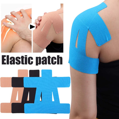 Precut Kinesiology Shoulder Tape - Waterproof & Breathable Elastic Sports Tape for Pain Relief & Muscle Support