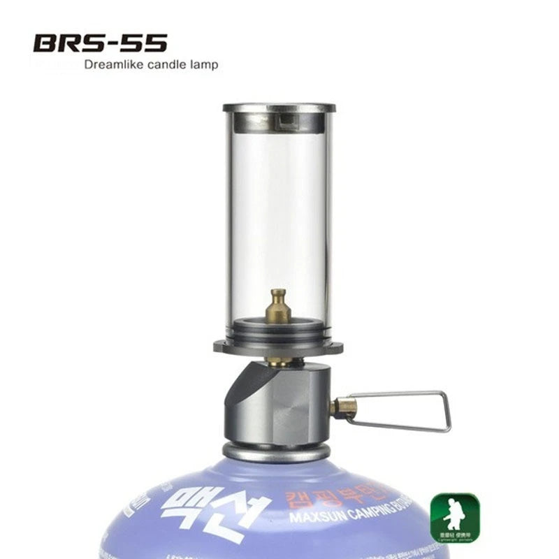 BRS-55 Windproof Gas Candle Lamp - Dreamlike Candlelight Tent Lighting for Outdoor Camping