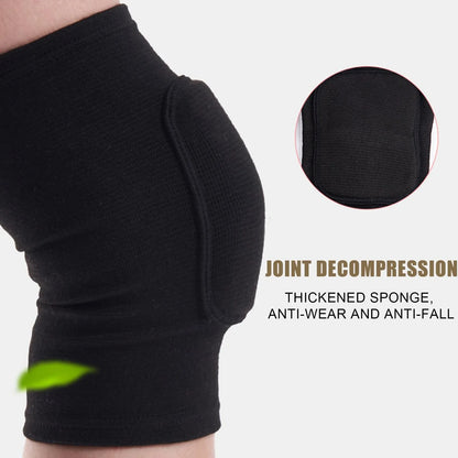 Elastic Knee Support Pads - 2 Pack Compression Knee Protectors with Thickened Sponge for Dance, Workout & Training