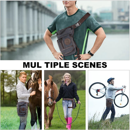 Large Capacity Canvas Nylon Drop Leg Waist Bag for Horse Riding - Portable Outdoor Equestrian Equipment