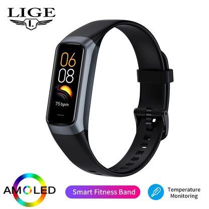AMOLED Smart Watch - Heart Rate & Blood Oxygen Monitor with Waterproof Fitness Tracker for Sports