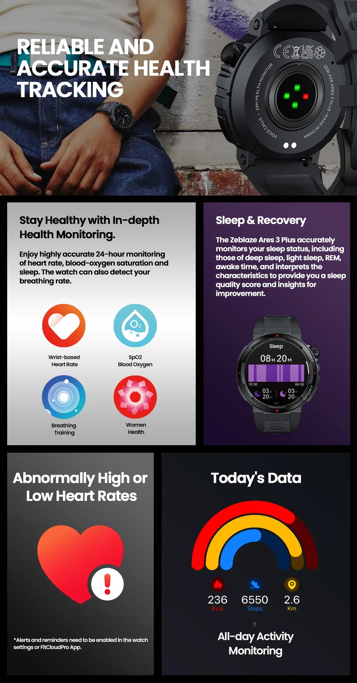 Zeblaze Ares 3 Plus Smartwatch - 1.43" AMOLED Display with Voice Calling & 3D Health Tracking