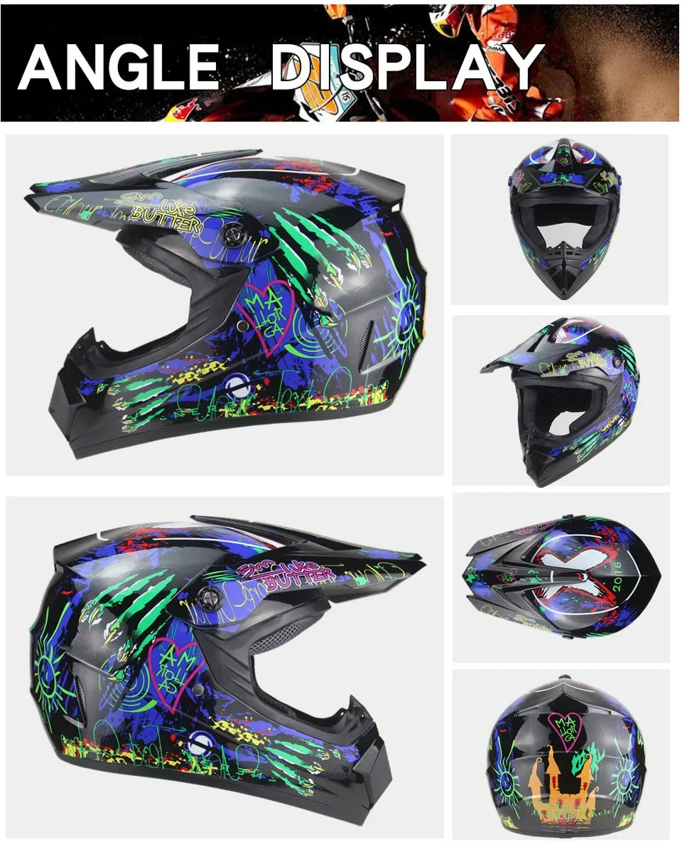 Full Face Motocross Helmet - Off-Road Downhill AM DH Cross Capacete - Free Shipping + 3 Free Gifts