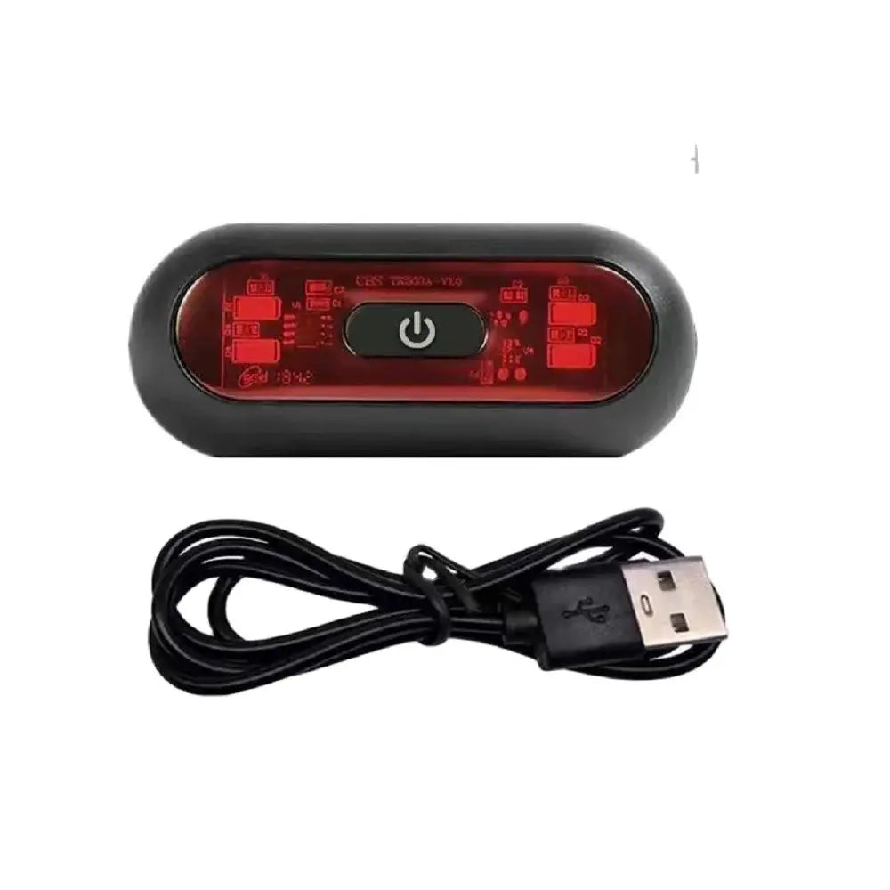 Waterproof LED Helmet Taillight - 4 Lamp Rechargeable Safety Warning Light for Motorcycle & Bicycle