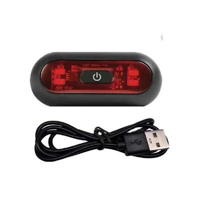 Waterproof LED Helmet Taillight - 4 Lamp Rechargeable Safety Warning Light for Motorcycle & Bicycle