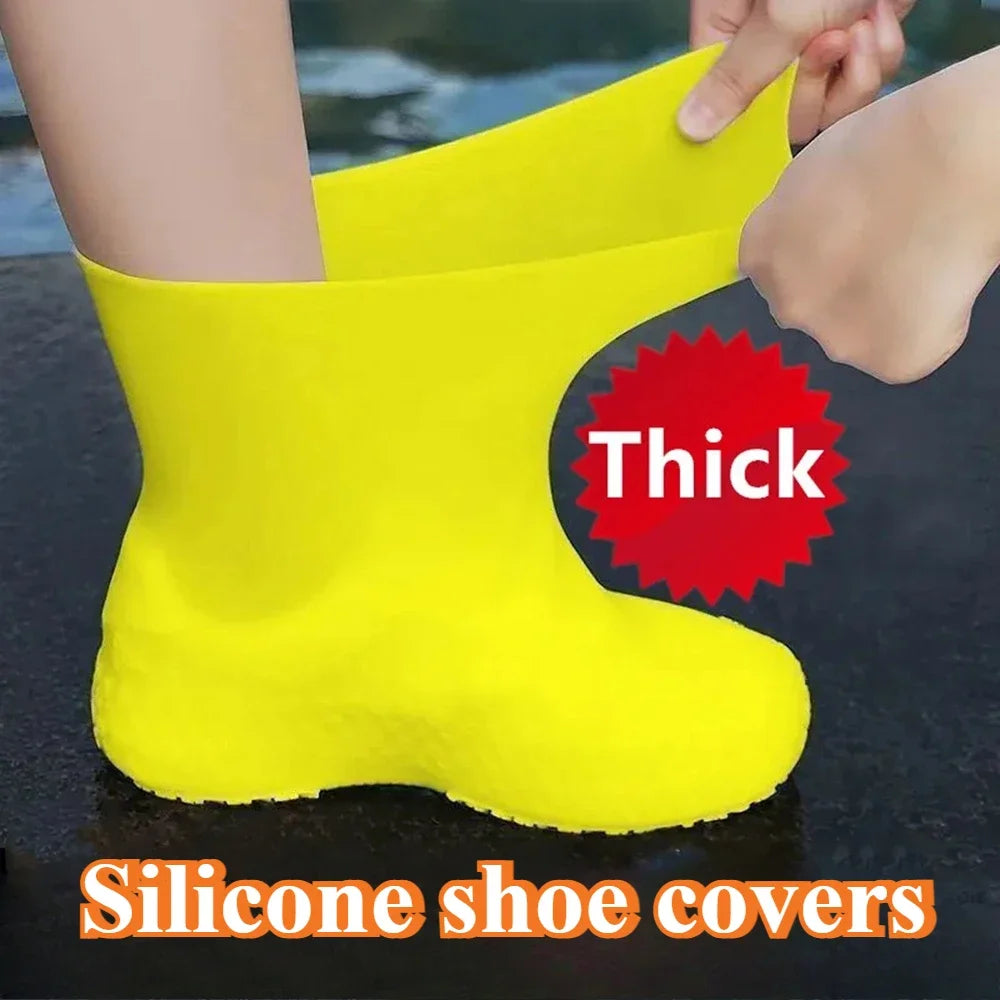 Silicone Waterproof Shoe Covers - Slip-Resistant Reusable Rain Boot Protectors for Outdoor Activities